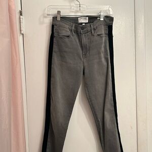 Frame Denim, Le High Skinny Black Jeans with Velvet, Size 27